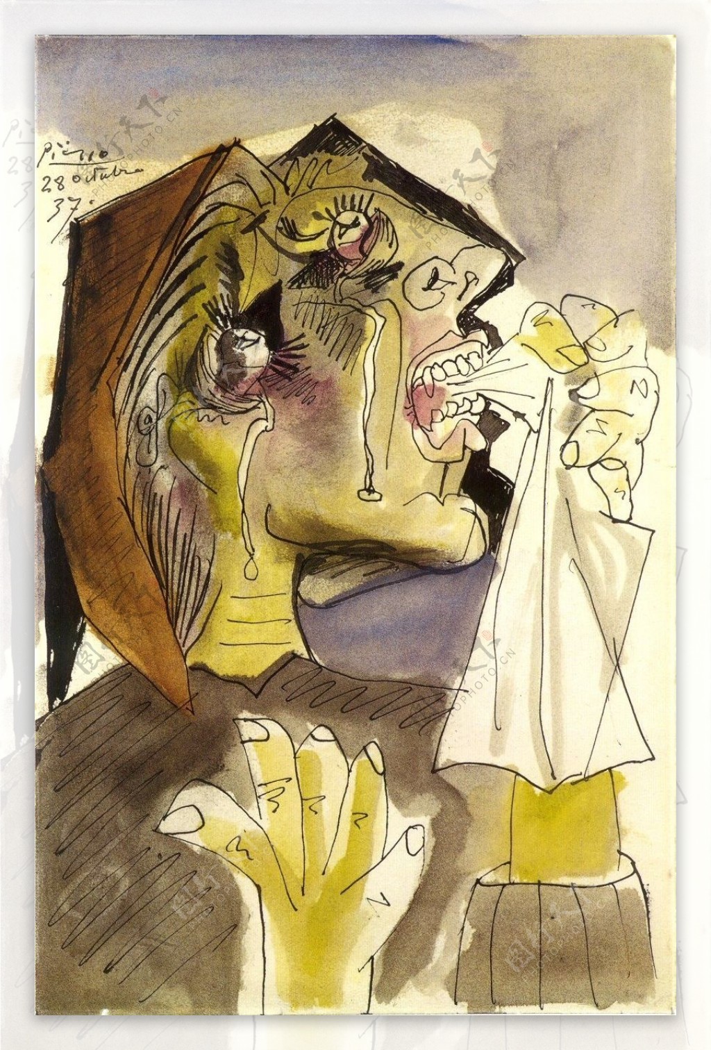 1937Lafemmequipleure13西班牙画家巴勃罗毕加索抽象油画人物人体油画装饰画