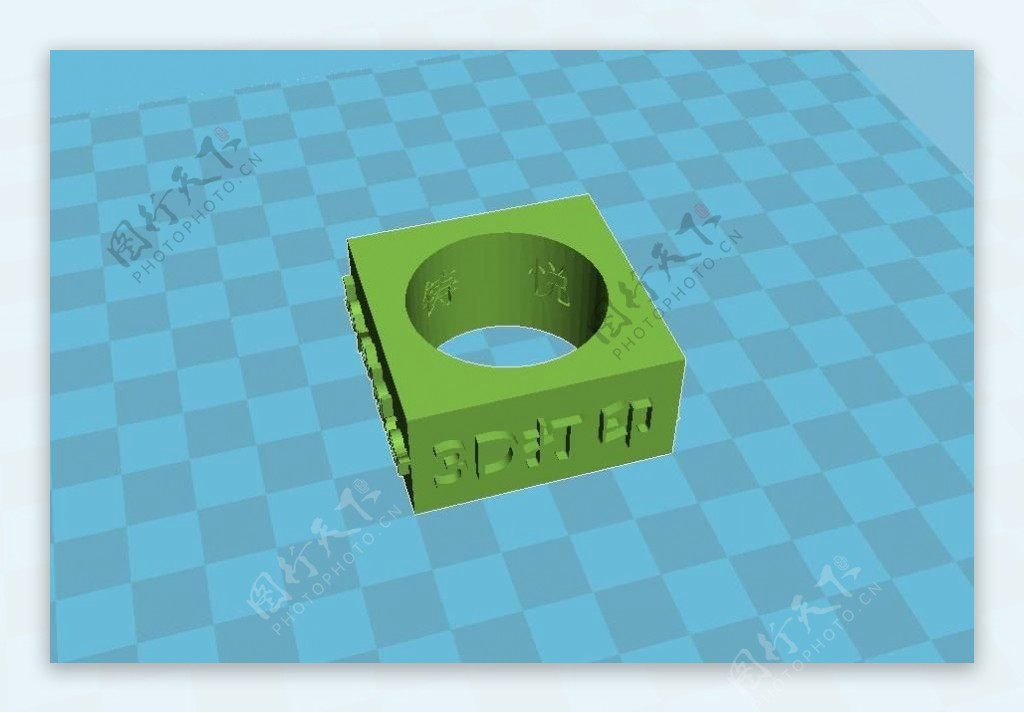 方形和圆形的3d打印机测试模型