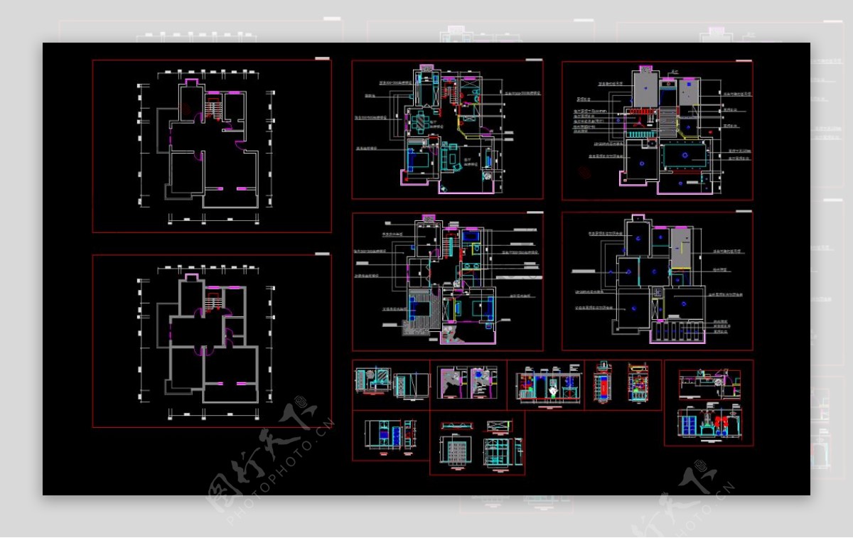 CAD施工图平面图立面图室内家装设计