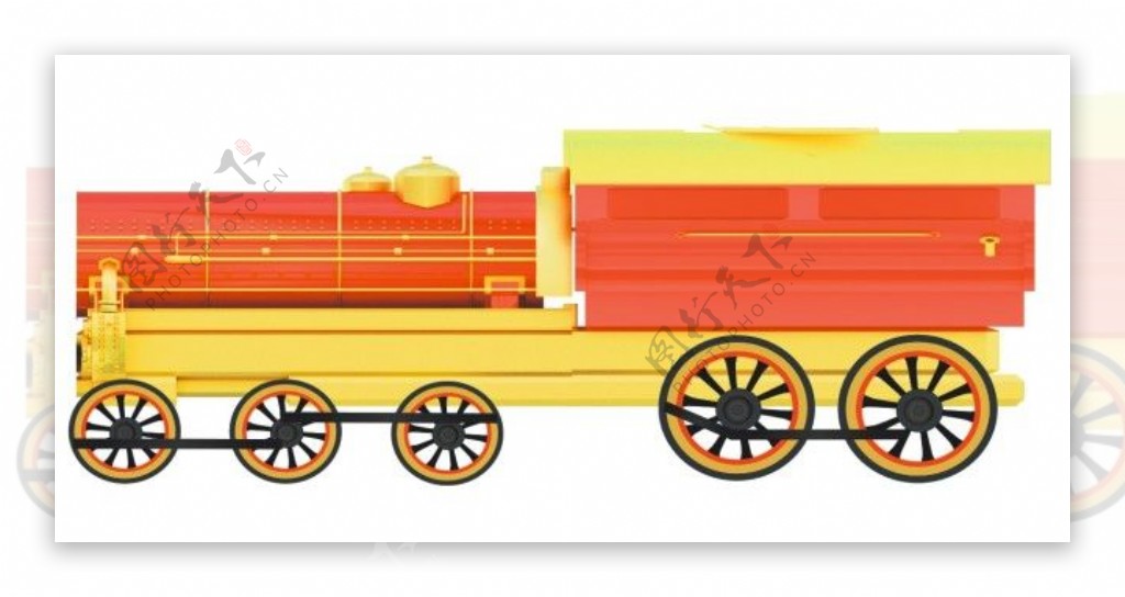 圣诞红色火车全图各部分细节可拆卸卡通动漫