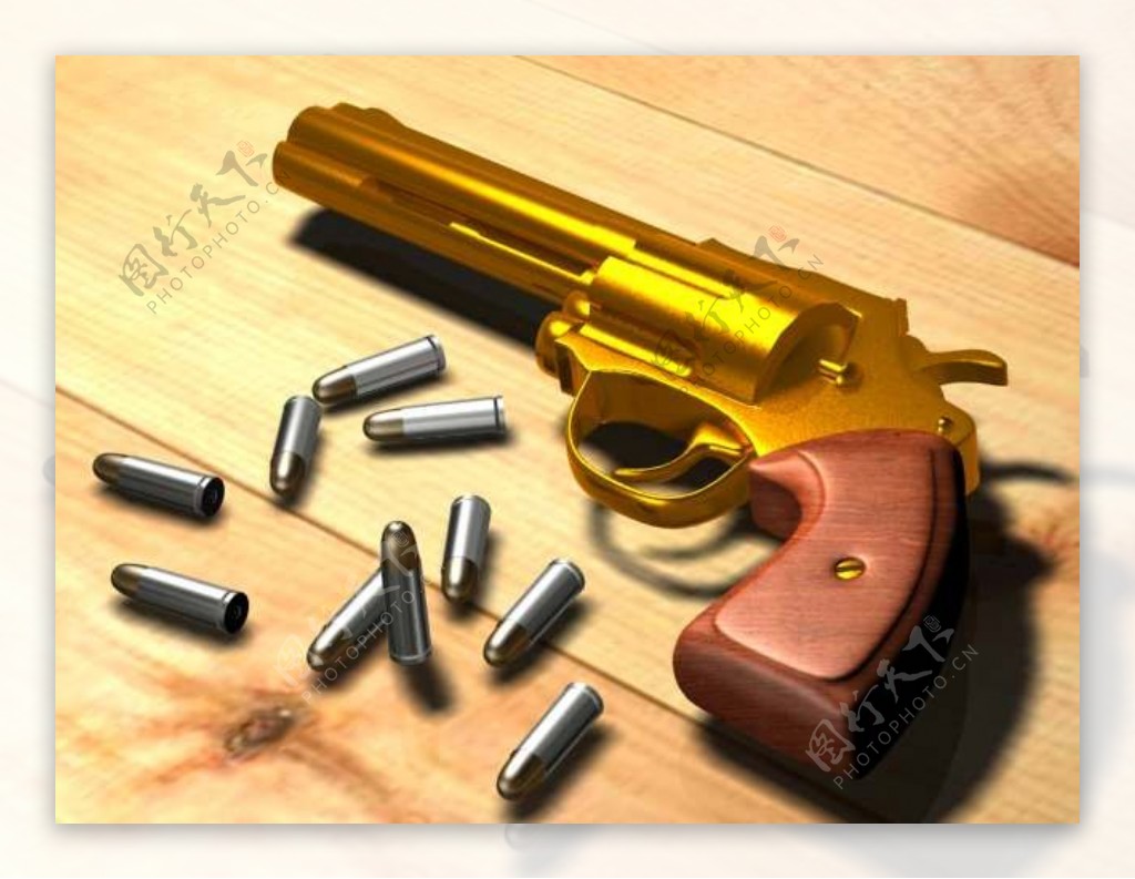 黄金左轮手枪3D模型