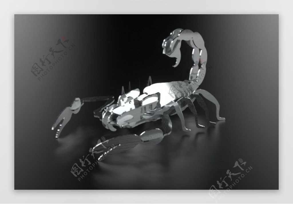 下载蝎蝎益智拼图板木雕metalcraftdesign3D模型