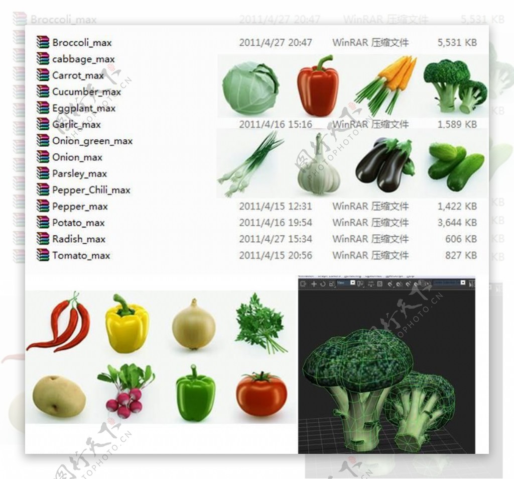 蔬菜模型图片