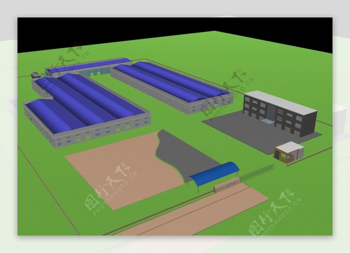 厂房建筑地模图片