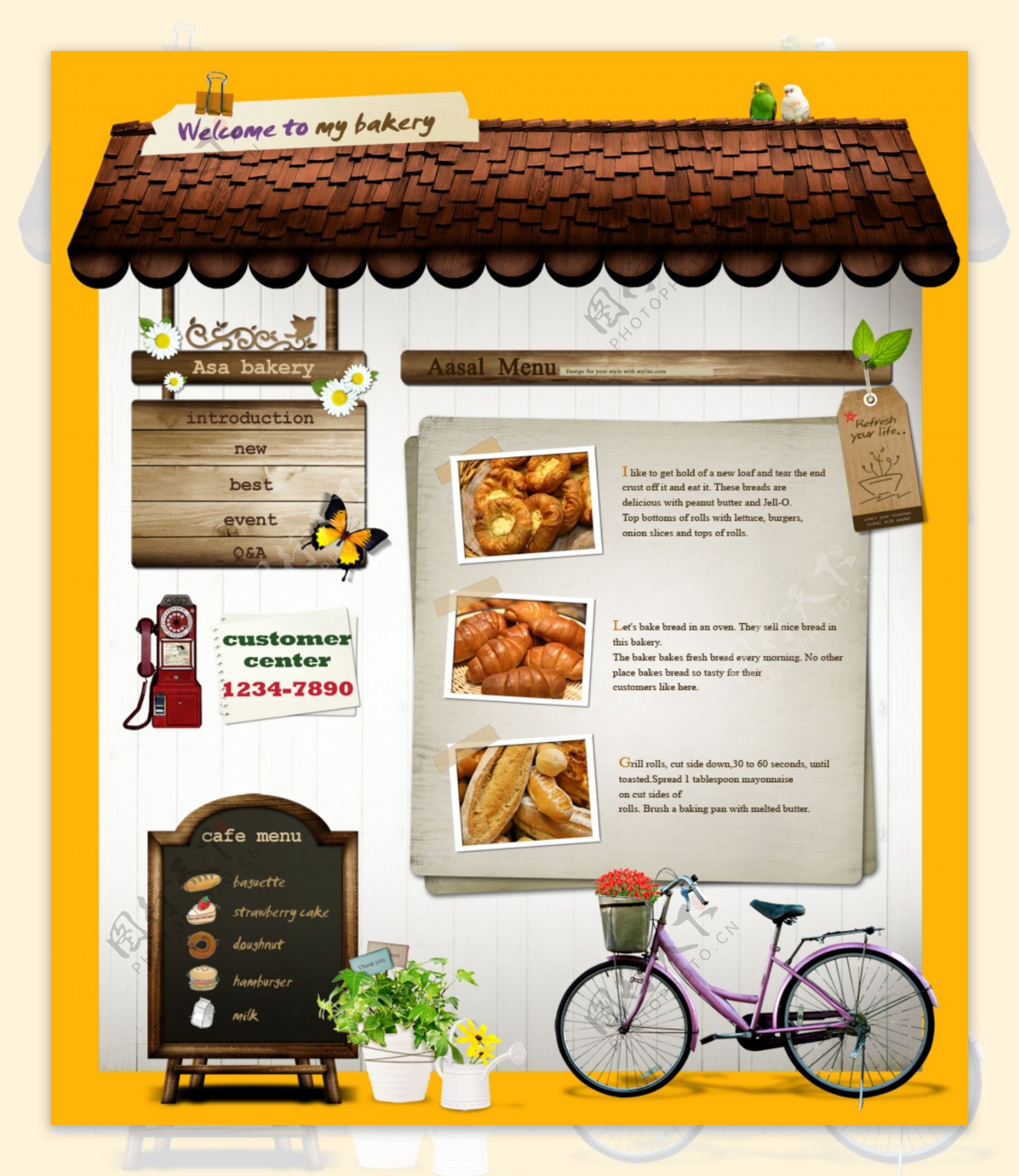 面包食品店网页设计图片