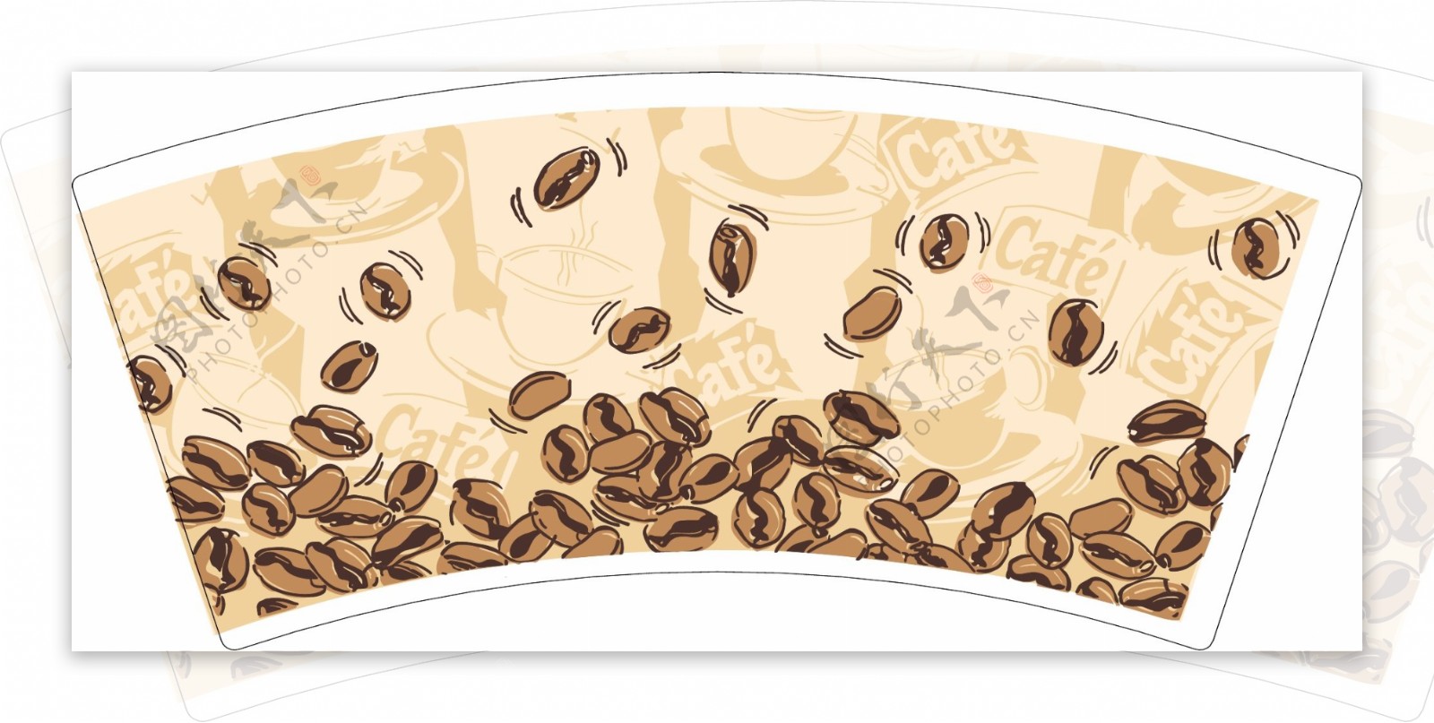 环保纸杯咖啡豆图片