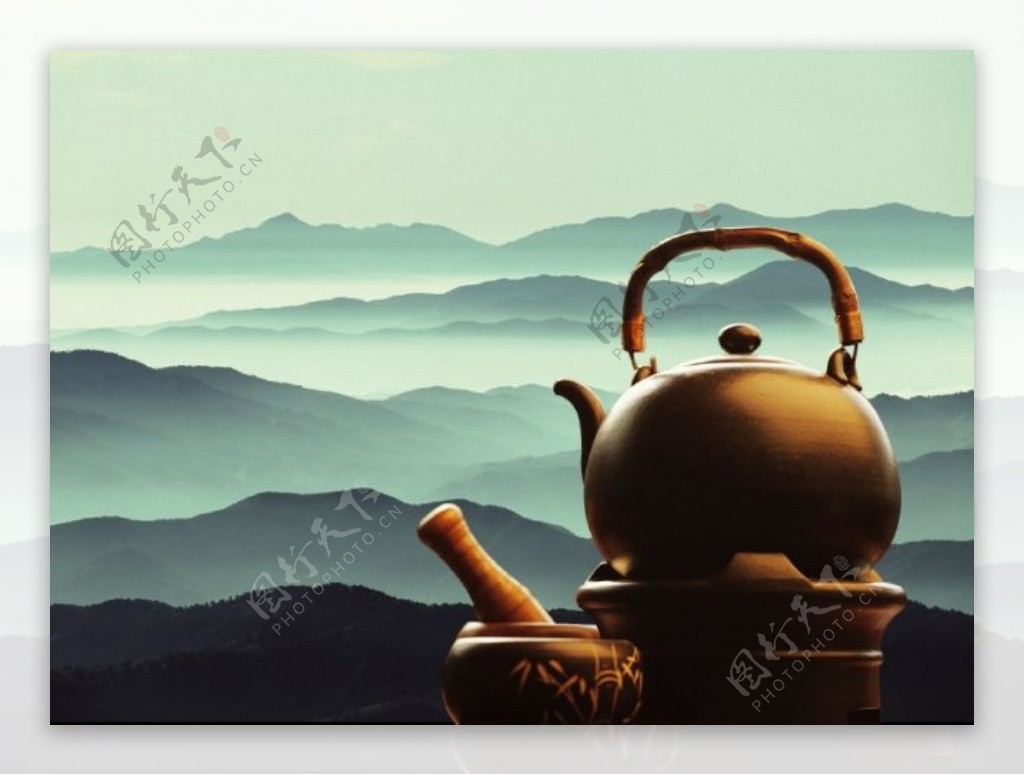 古典茶艺茶壶背景