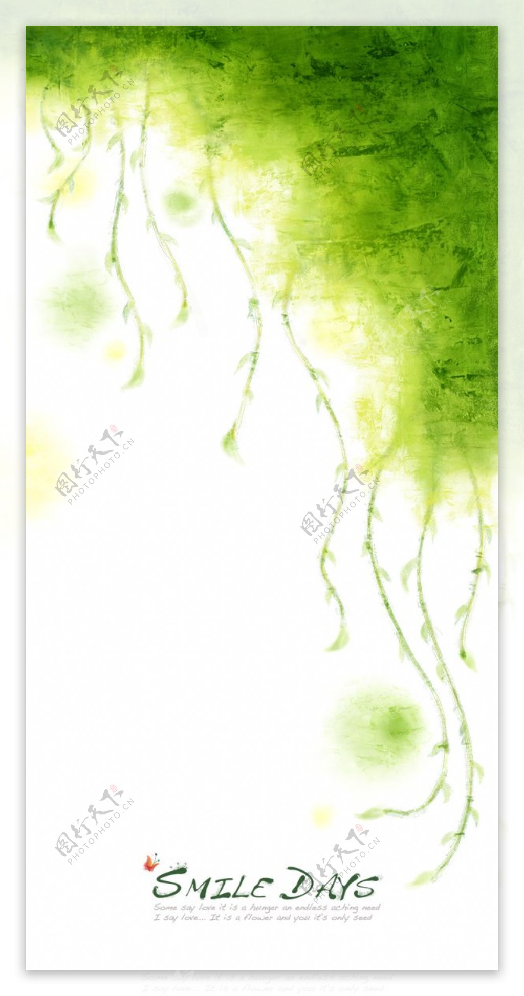 藤蔓植物装饰水彩图案PSD分层素材