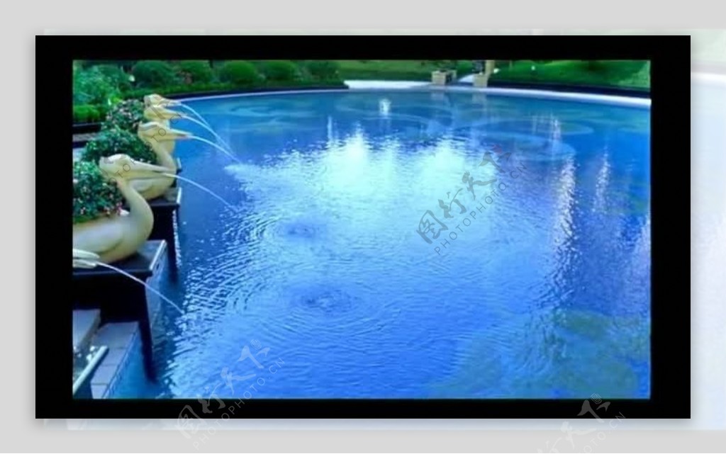 小区水池视频素材图片