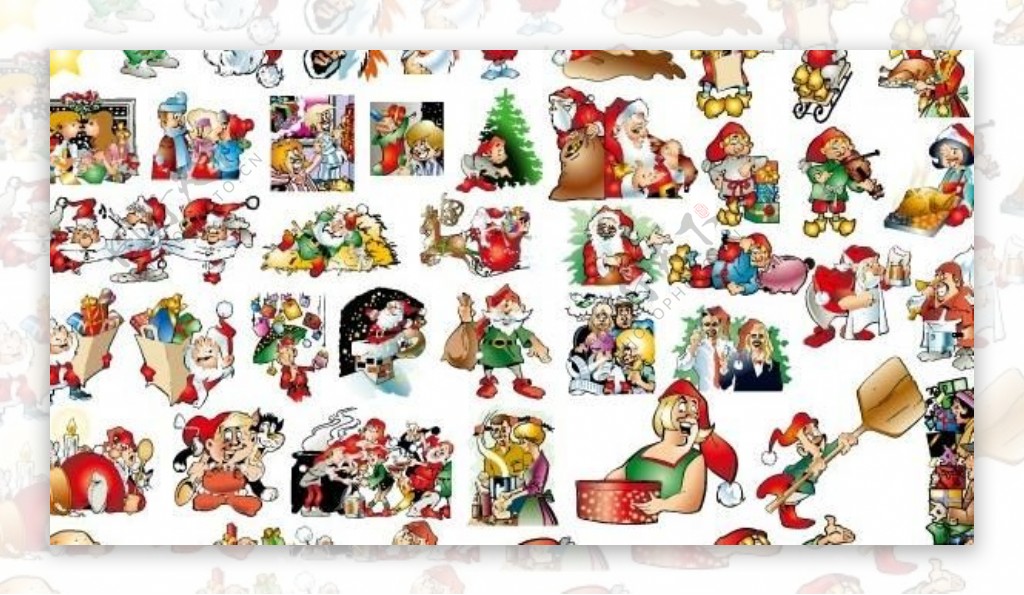 46个可爱的圣诞插画矢量背景素材的圣诞老人克劳斯