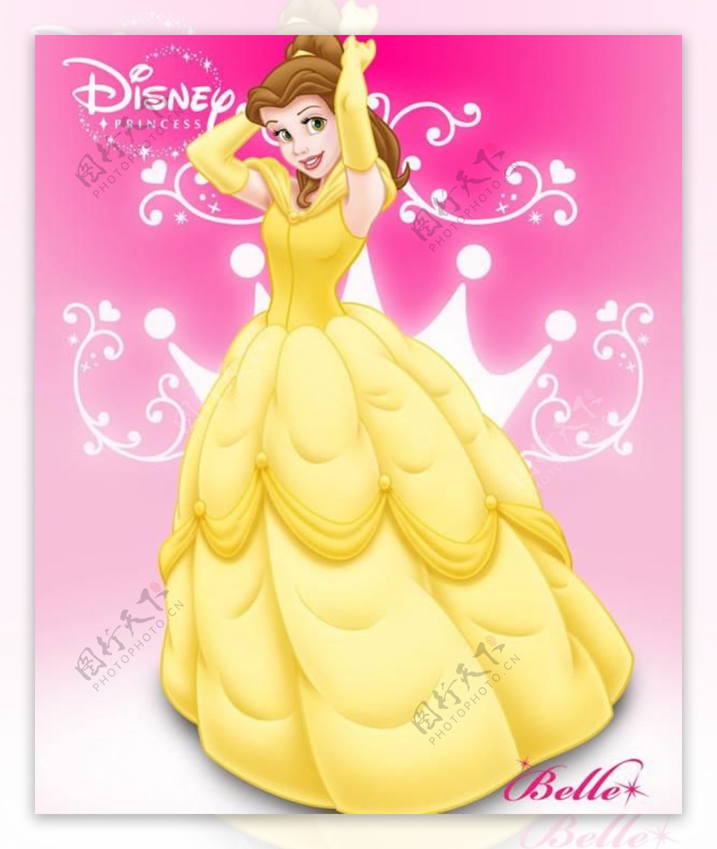 贝儿公主可爱的迪士尼公主图片