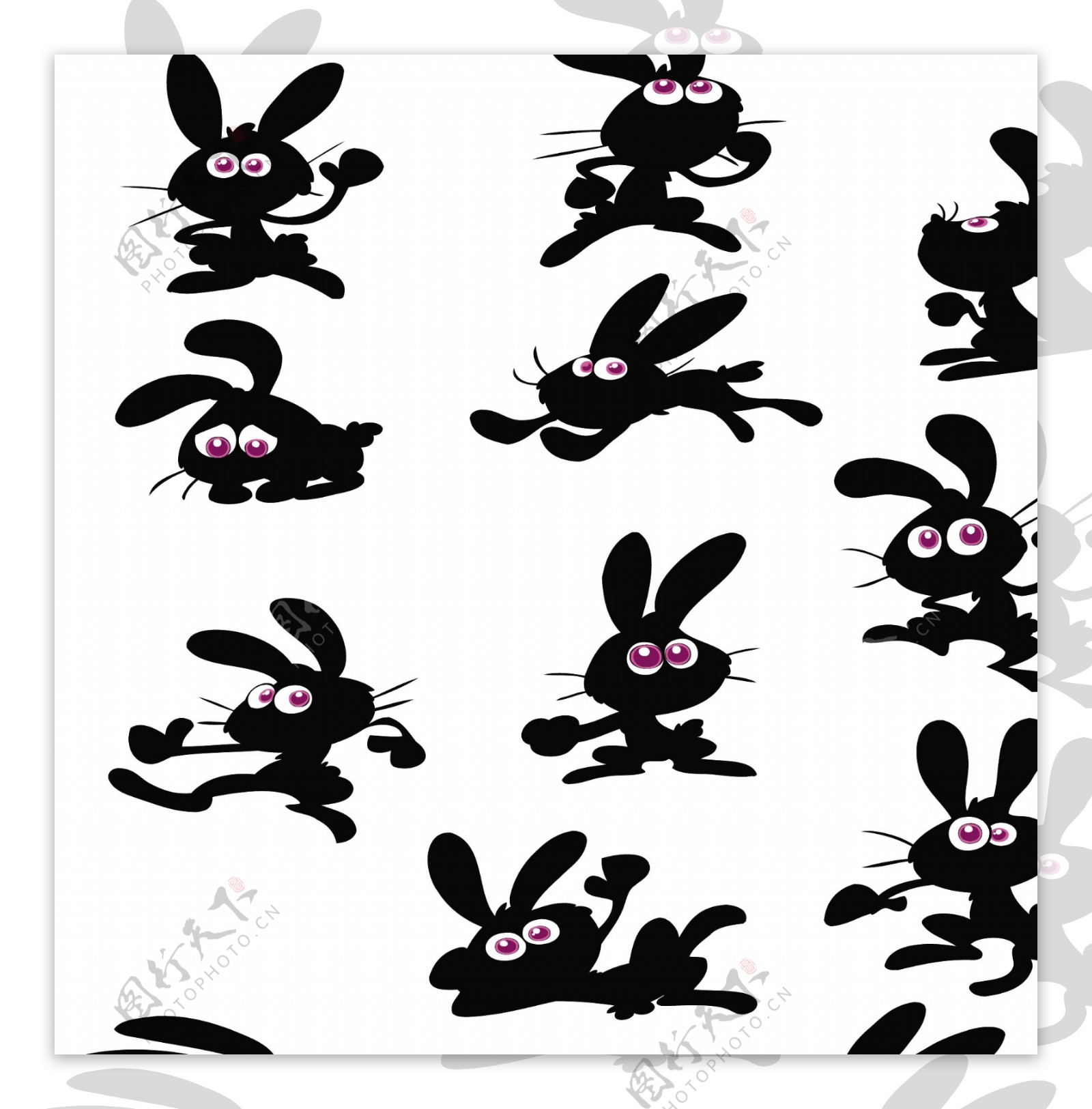 可爱卡通兔子矢量素材