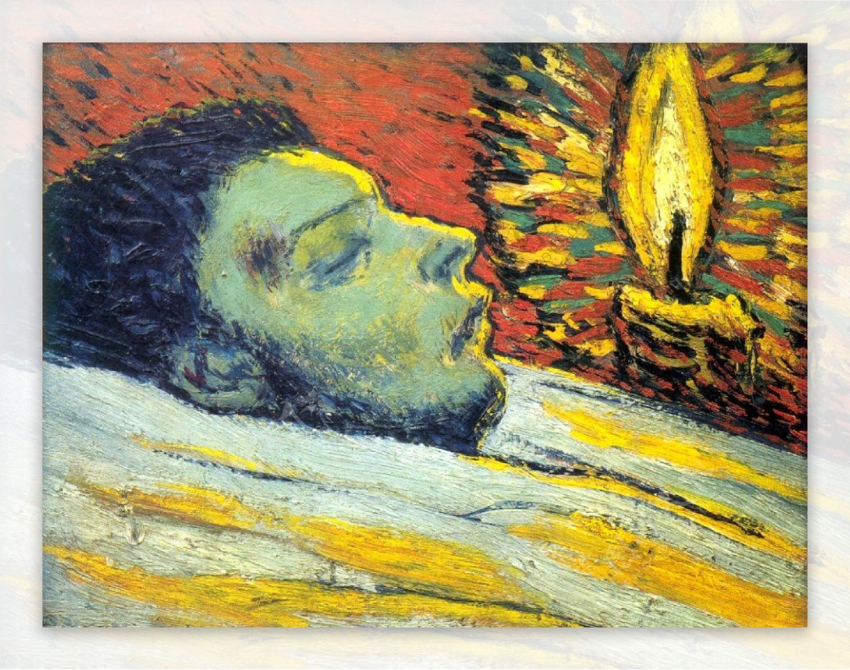 1901LamortdeCasagemas2西班牙画家巴勃罗毕加索抽象油画人物人体油画装饰画