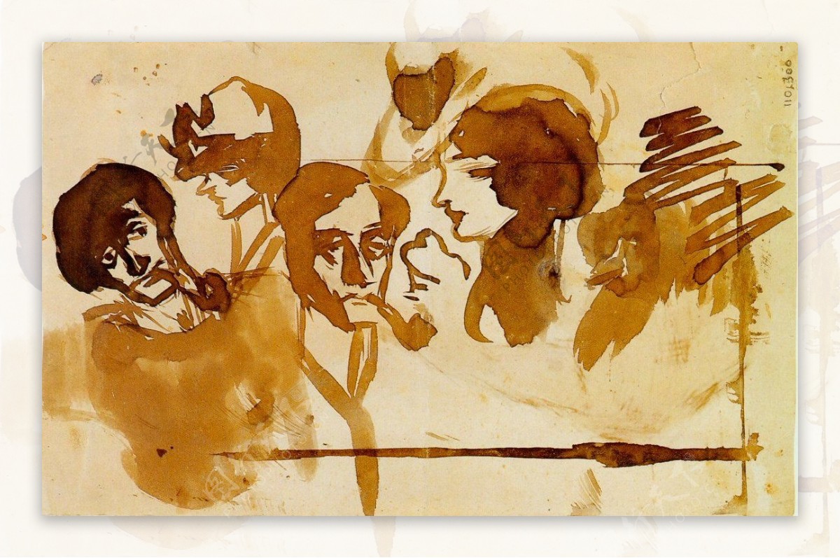 1899鎭desett鍧眅s西班牙画家巴勃罗毕加索抽象油画人物人体油画装饰画