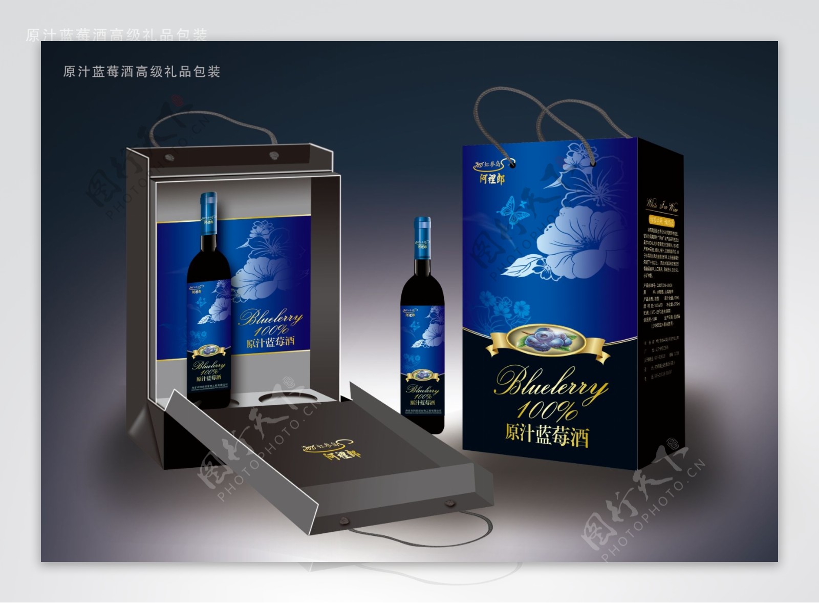 原汁蓝莓酒包装设计师DVD01