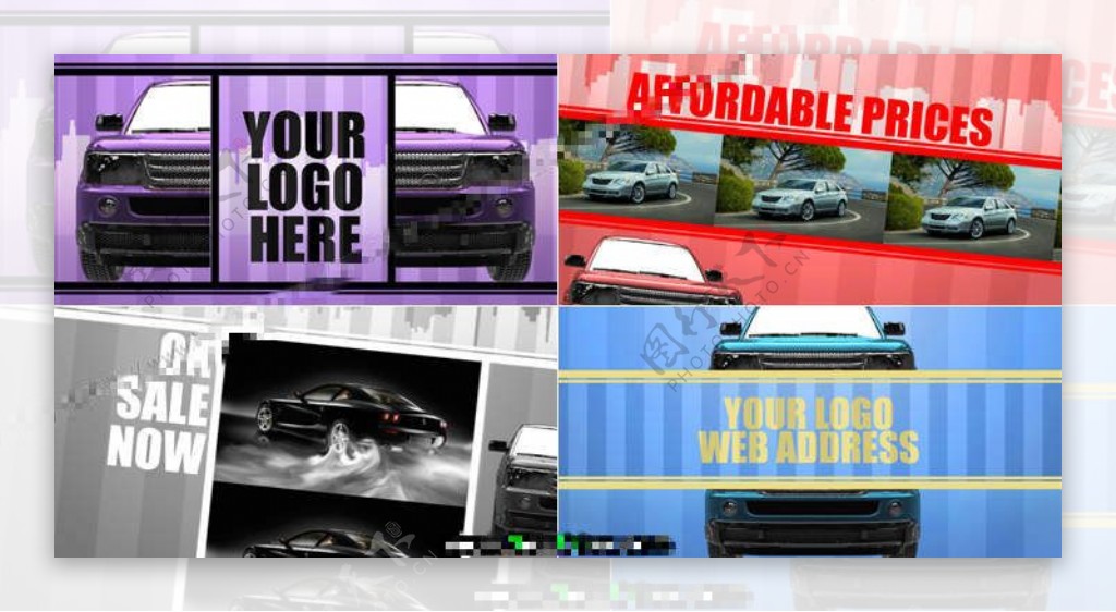 3D效果的汽车促销广告包装动画AE模板