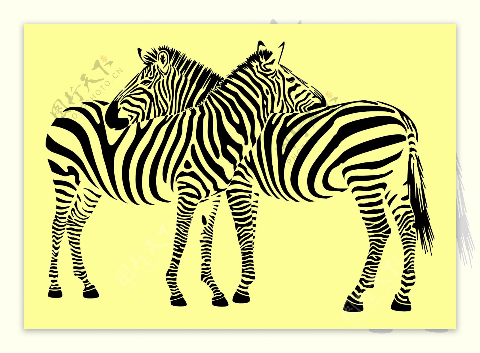 印花矢量图动物抽象动物斑马色彩免费素材