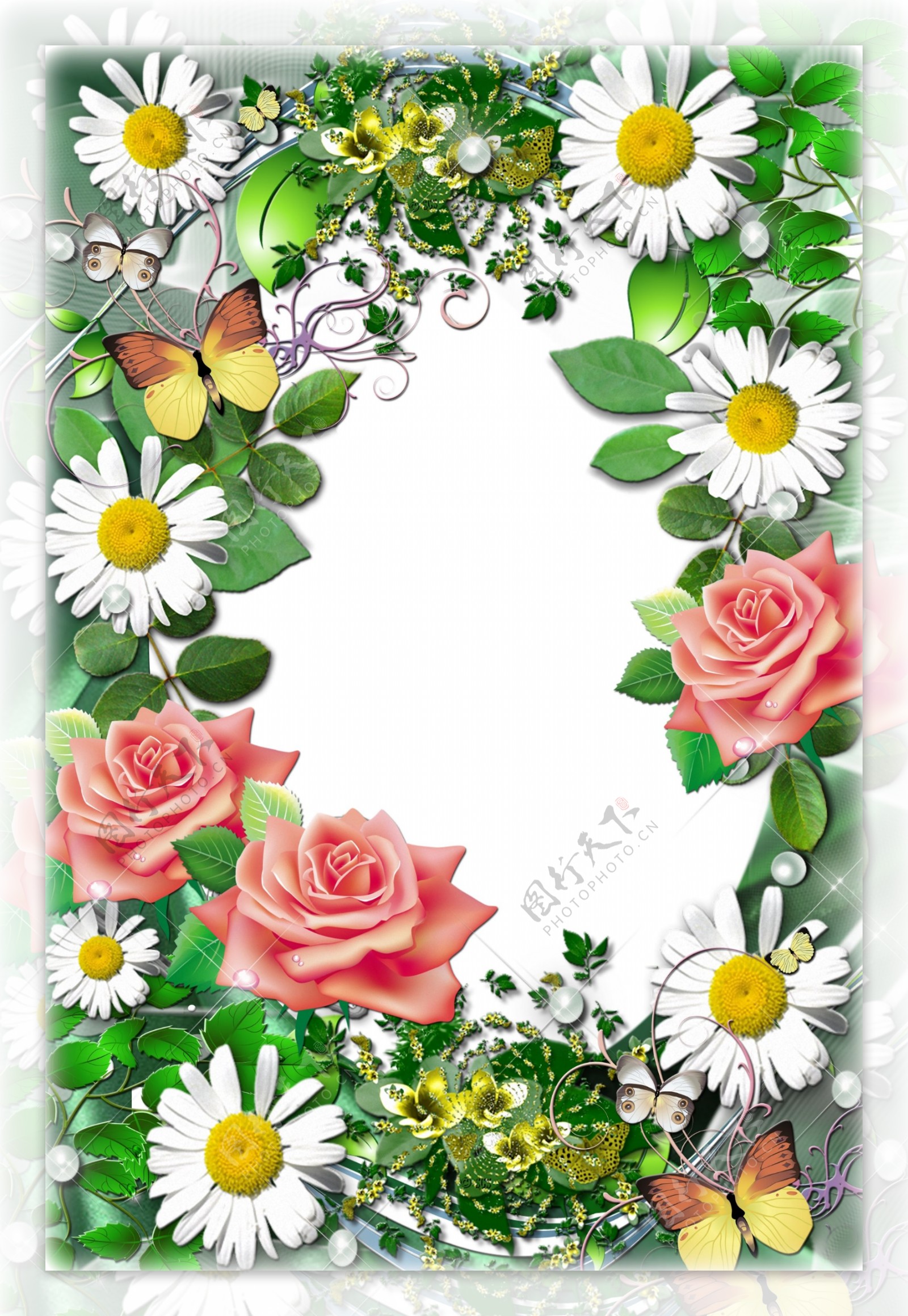 花卉边框模板图片