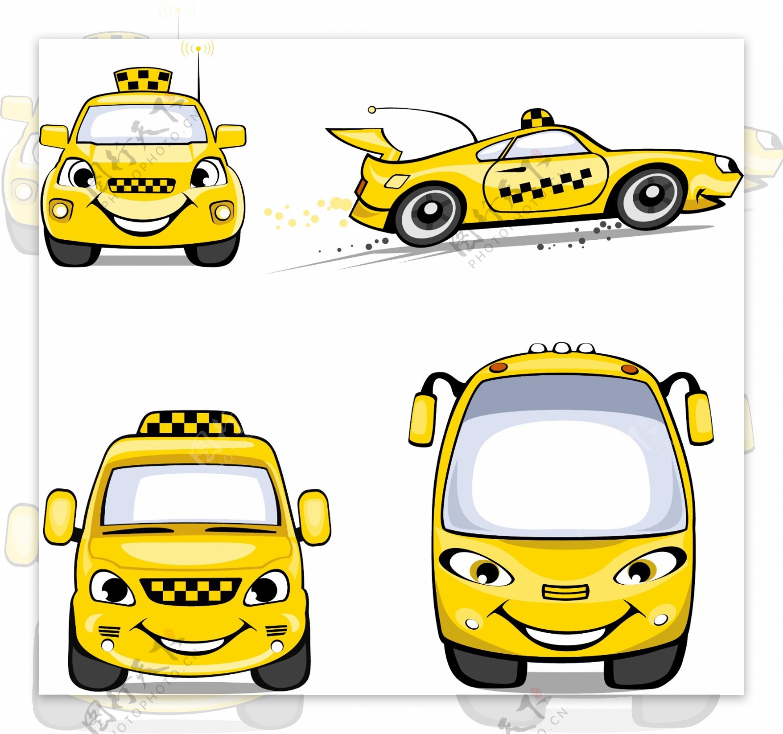 实际的出租车标志标签设计矢量素材01
