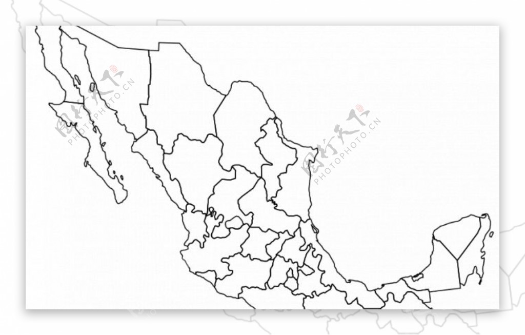 墨西哥的政治地图的矢量图形