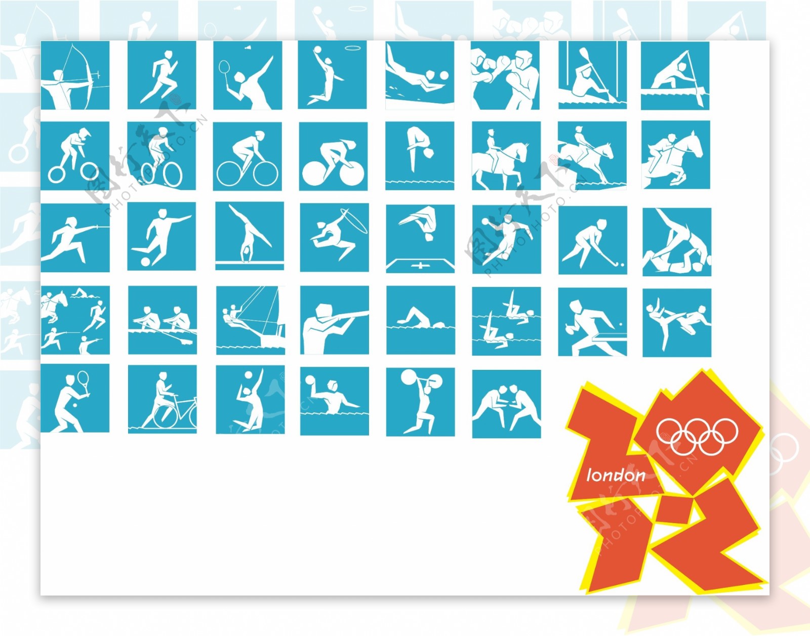 2012年伦敦奥运会运动图标图片