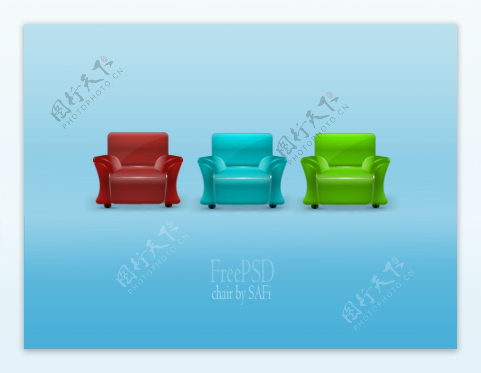 3软垫沙发椅图标集PSD