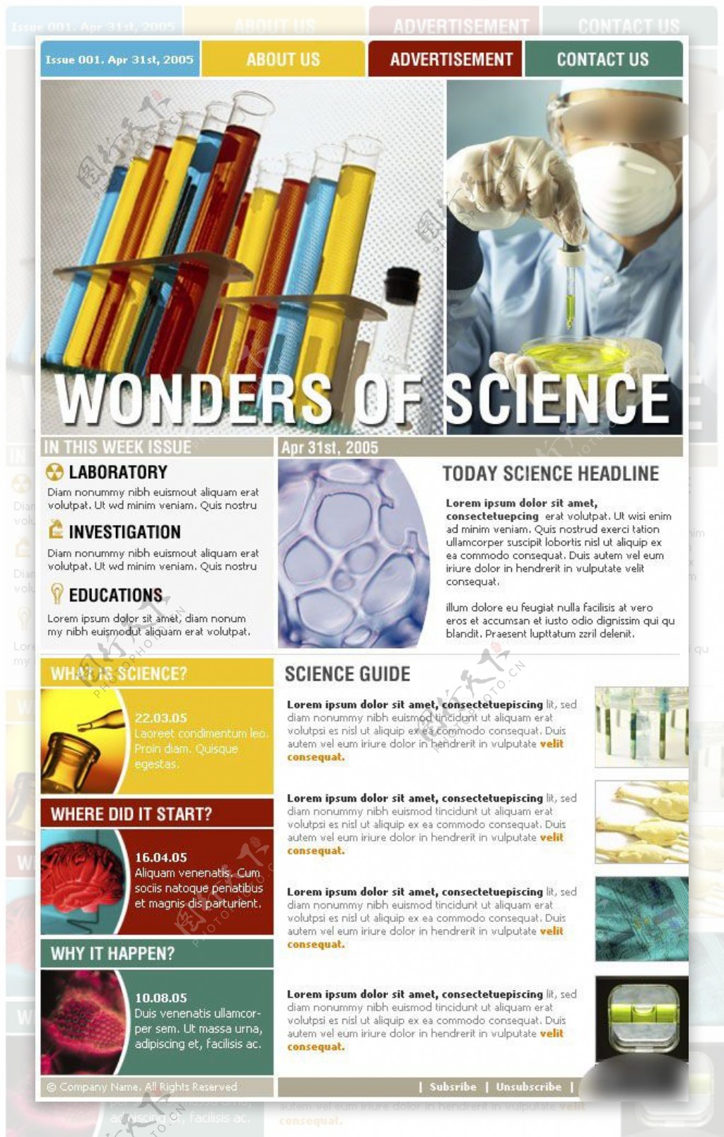 科学实验网页设计