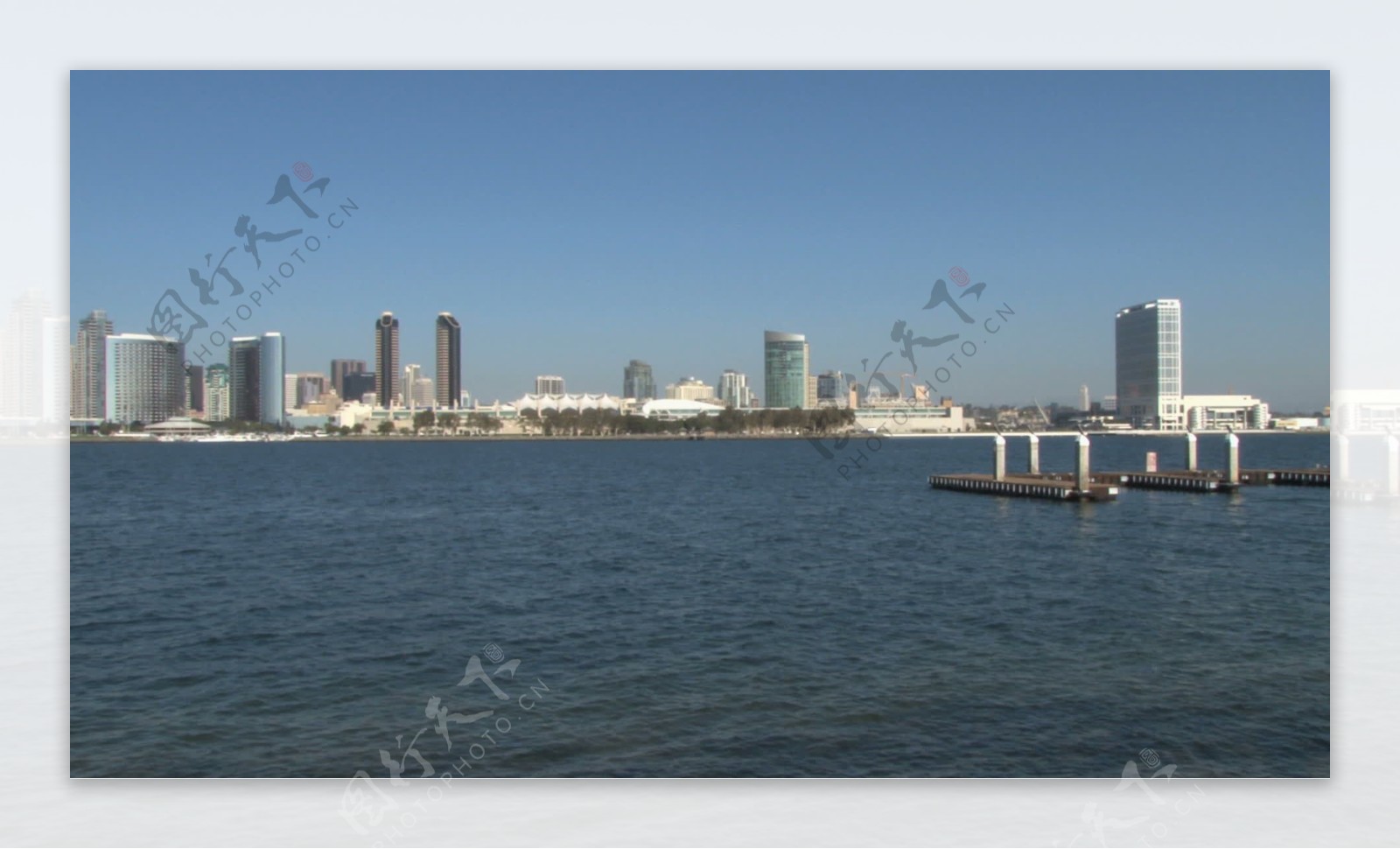 圣迭戈的天际线在滨水盘右至左股录像视频免费下载