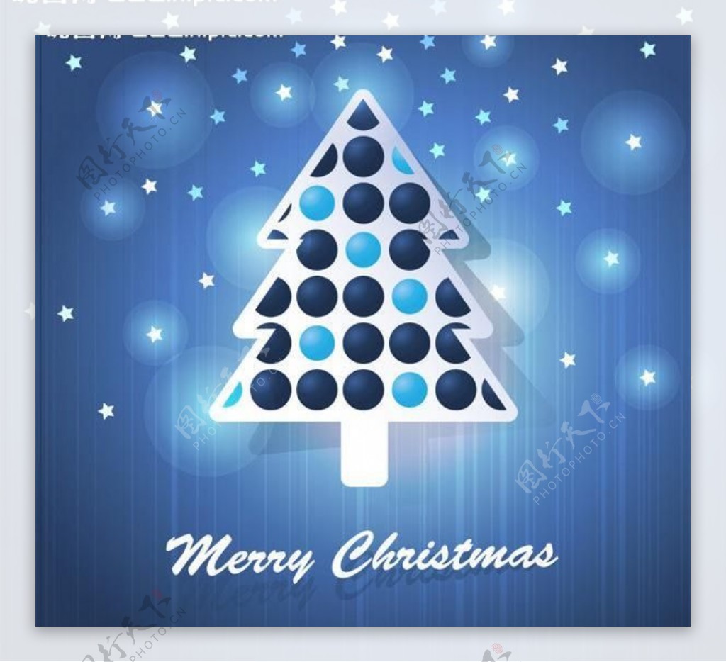 藍色圓圈聖誕樹图片