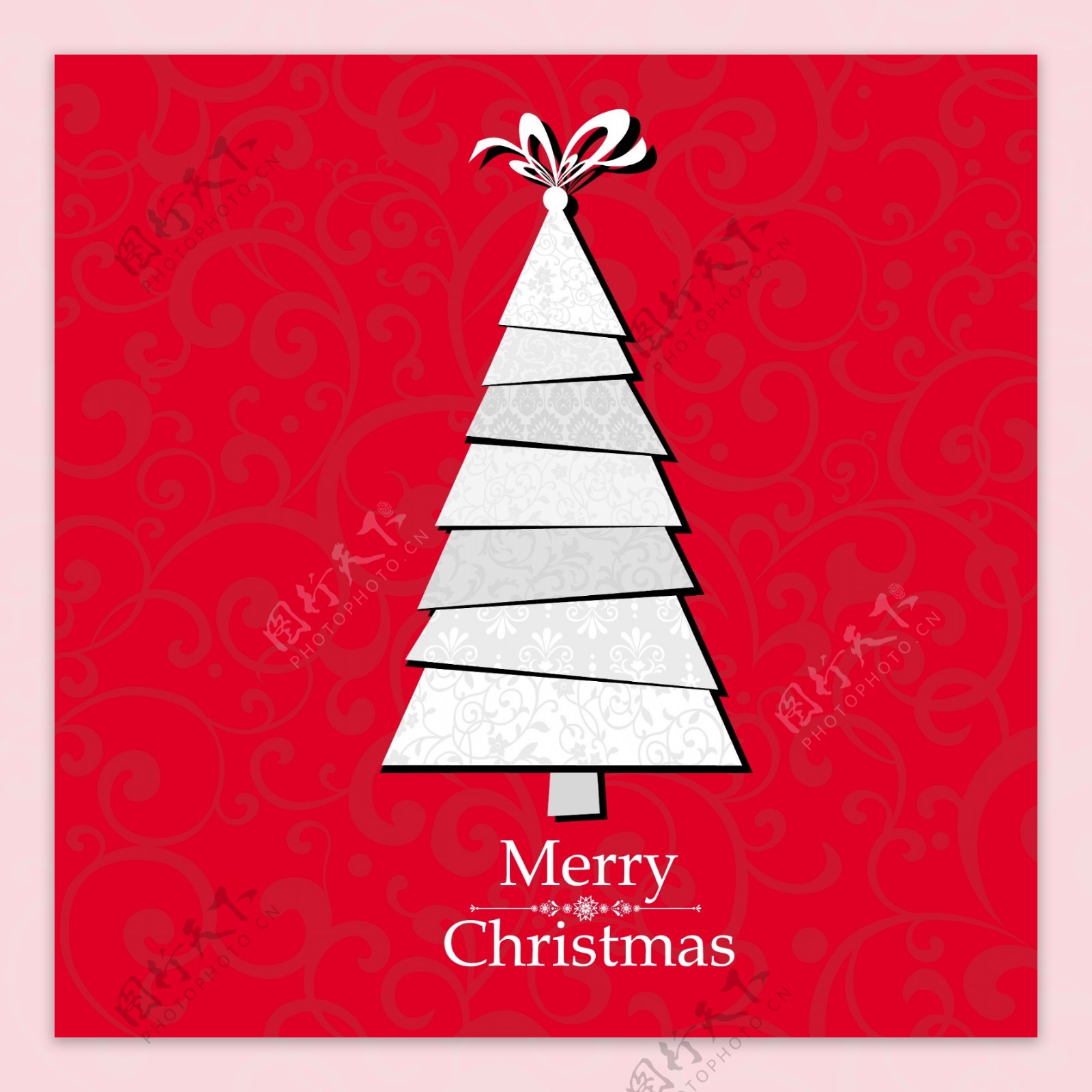 折纸卡纸花纹圣诞树图片