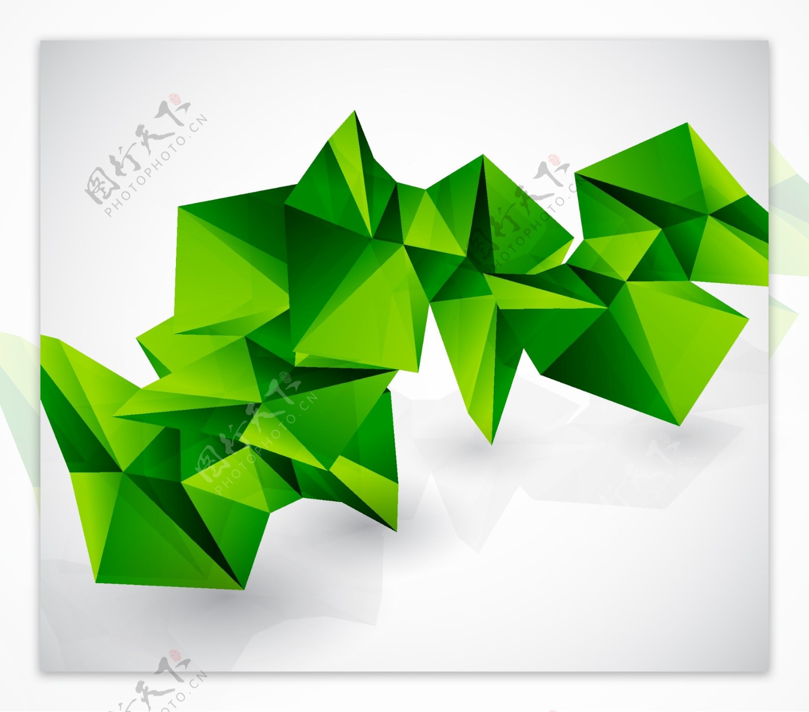 矢量绿色折纸创意图形素材
