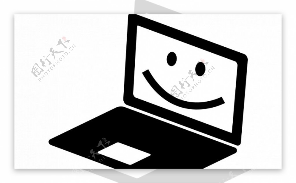 笔记本电脑屏幕上的图标矢量剪贴画一个微笑
