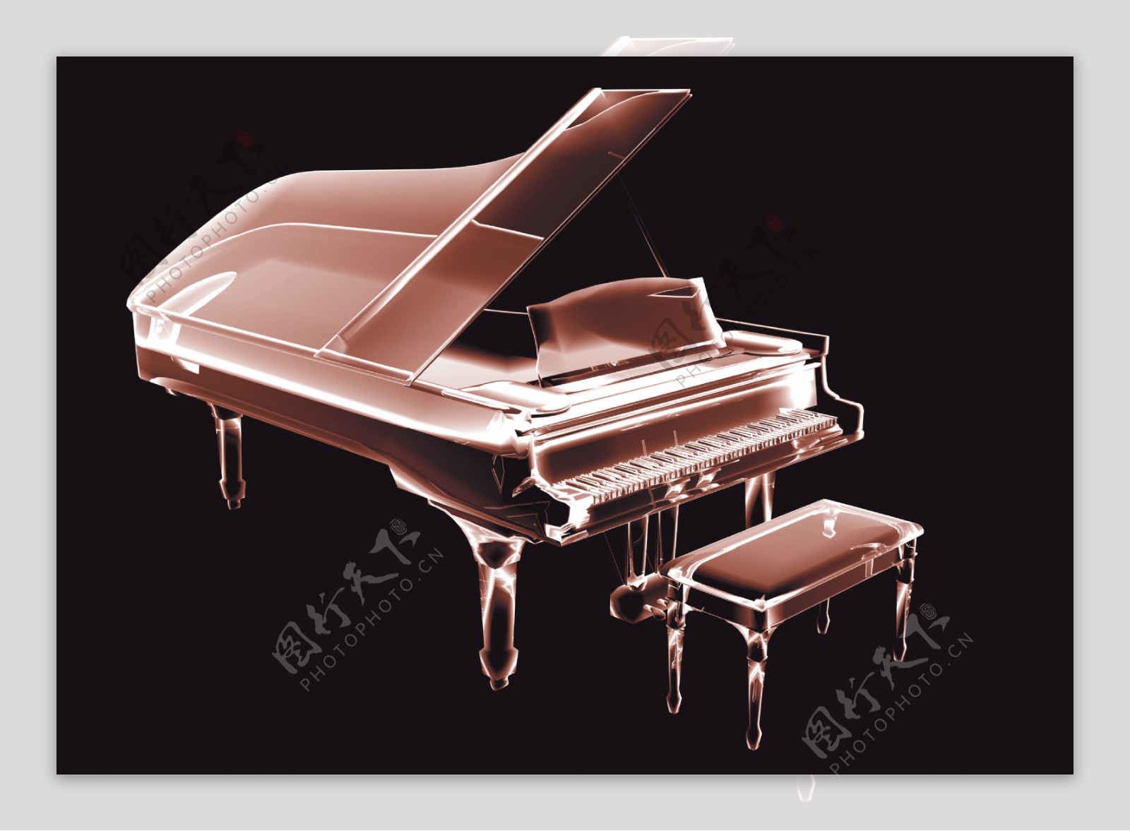 钢琴透视图图片