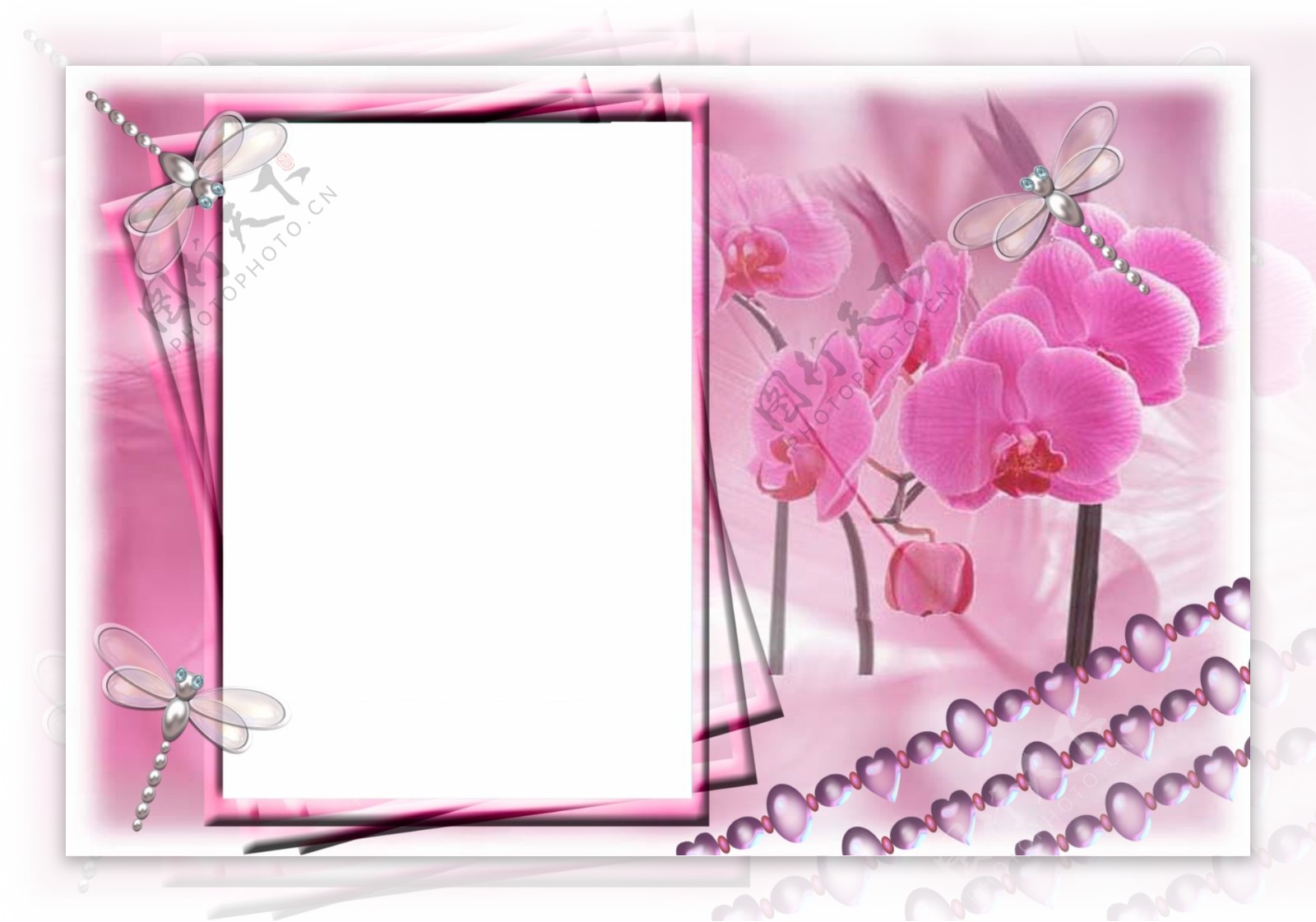 相框素材粉色花语相框模板图片
