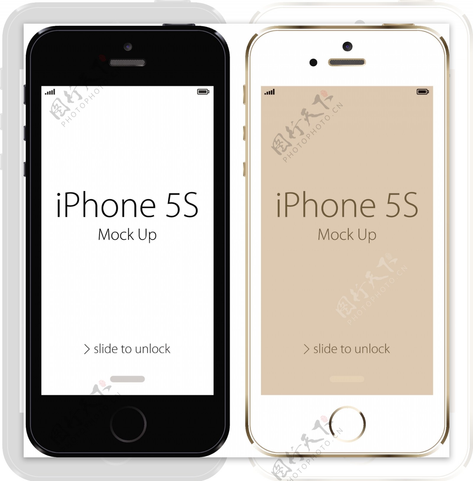 2个苹果iphone5s矢量素材