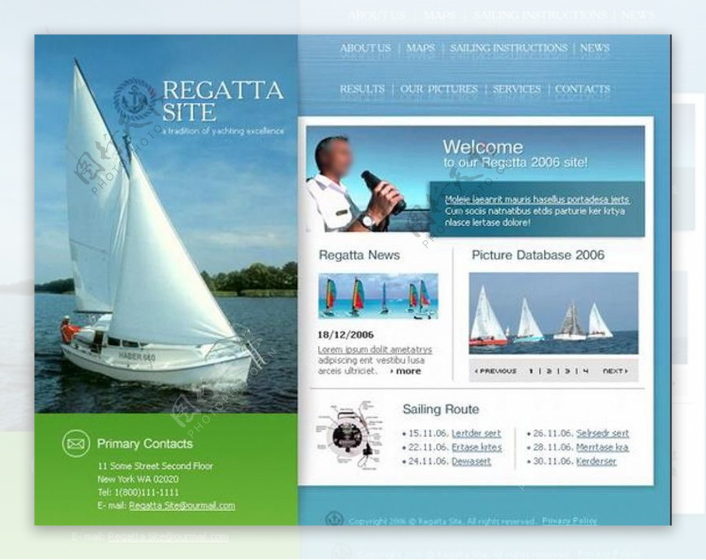 帆船网站模板图片