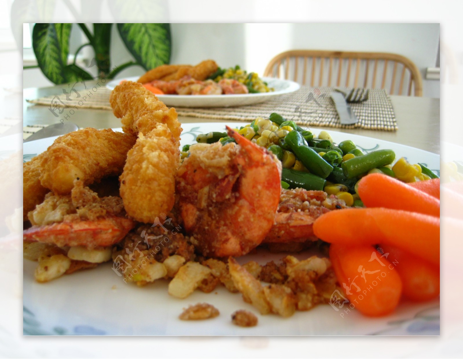 蒜蓉粒粒虾营养套餐图片