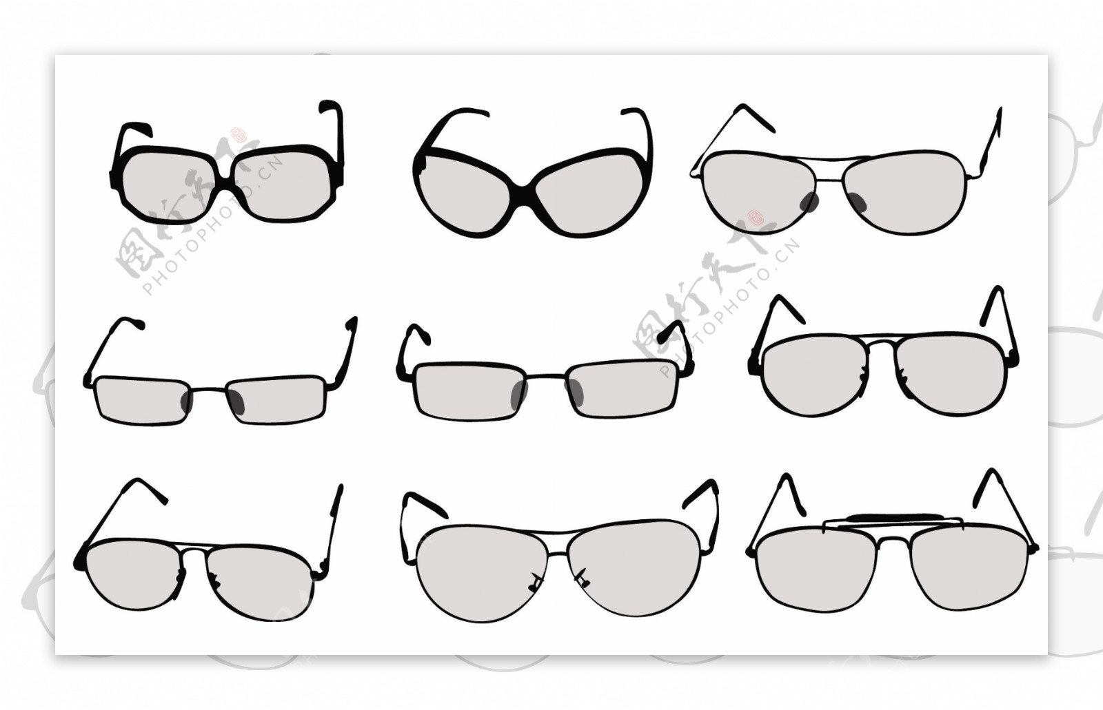 9款眼镜矢量素材