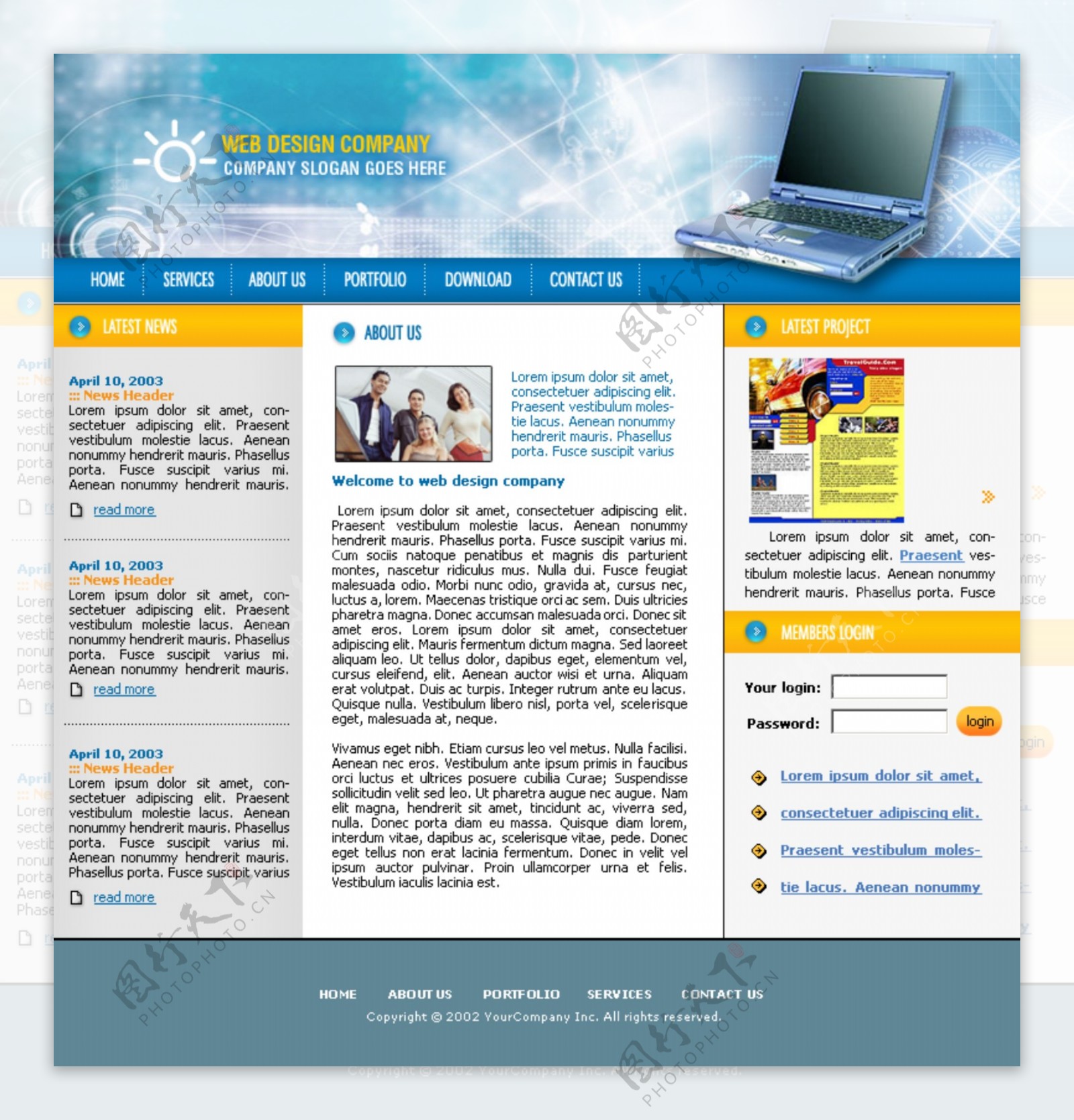 外国科技商业网页模版图片