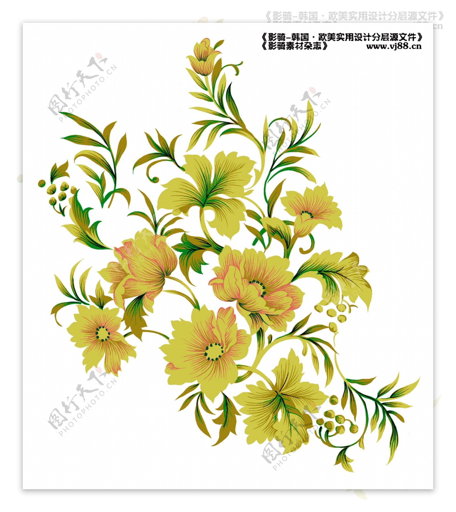 背景底纹花纹彩色花朵瓷器背景影骑韩国实用设计分层源文件PSD源文件