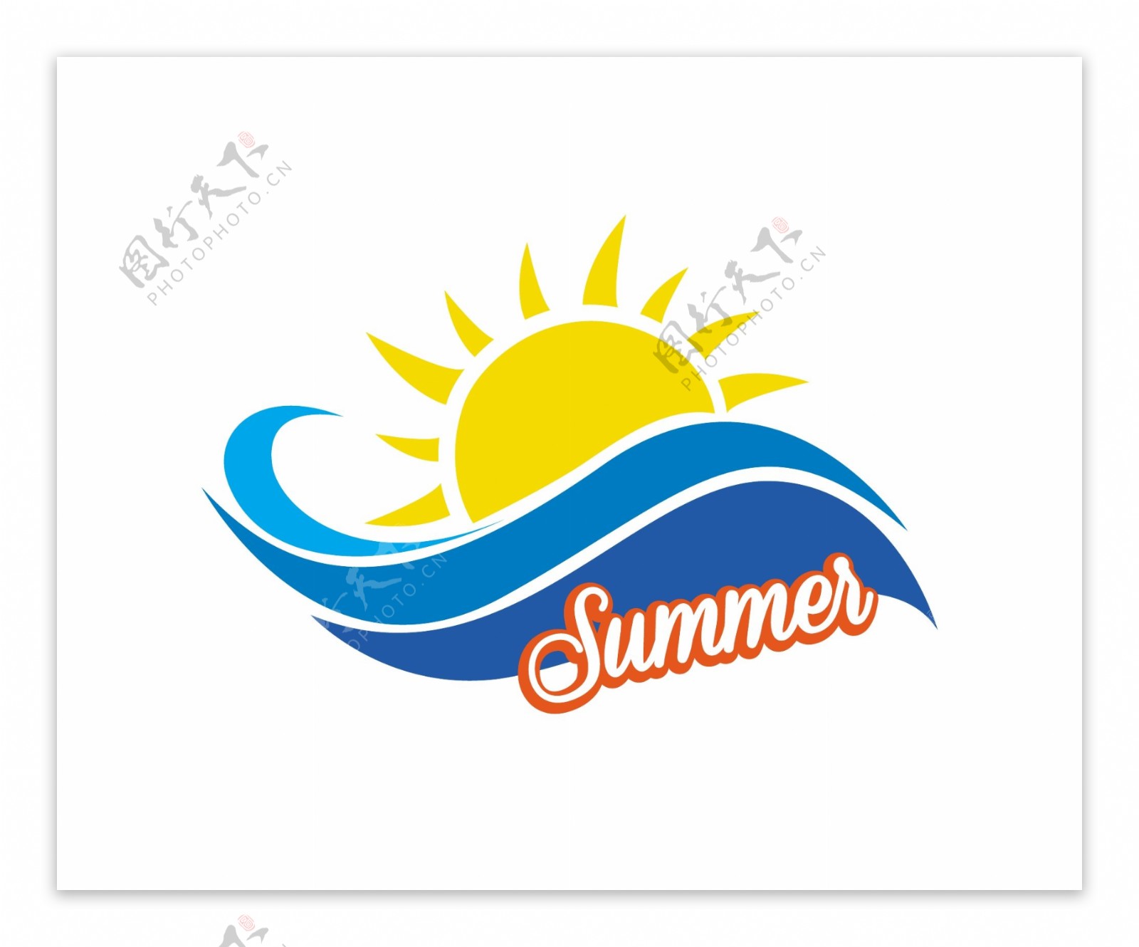 夏日海岸度假标志矢量素材