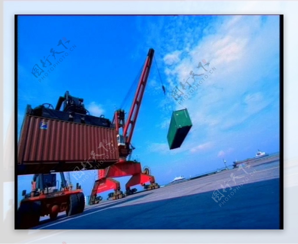 码头装卸集装箱实拍视频素材
