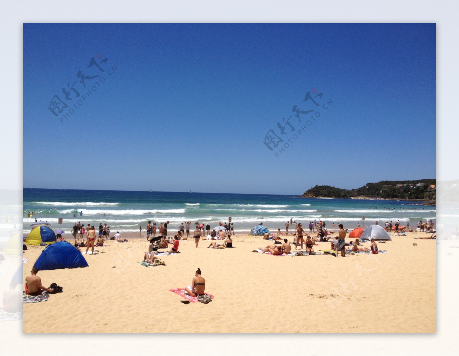 酷热的悉尼manly海滩图片