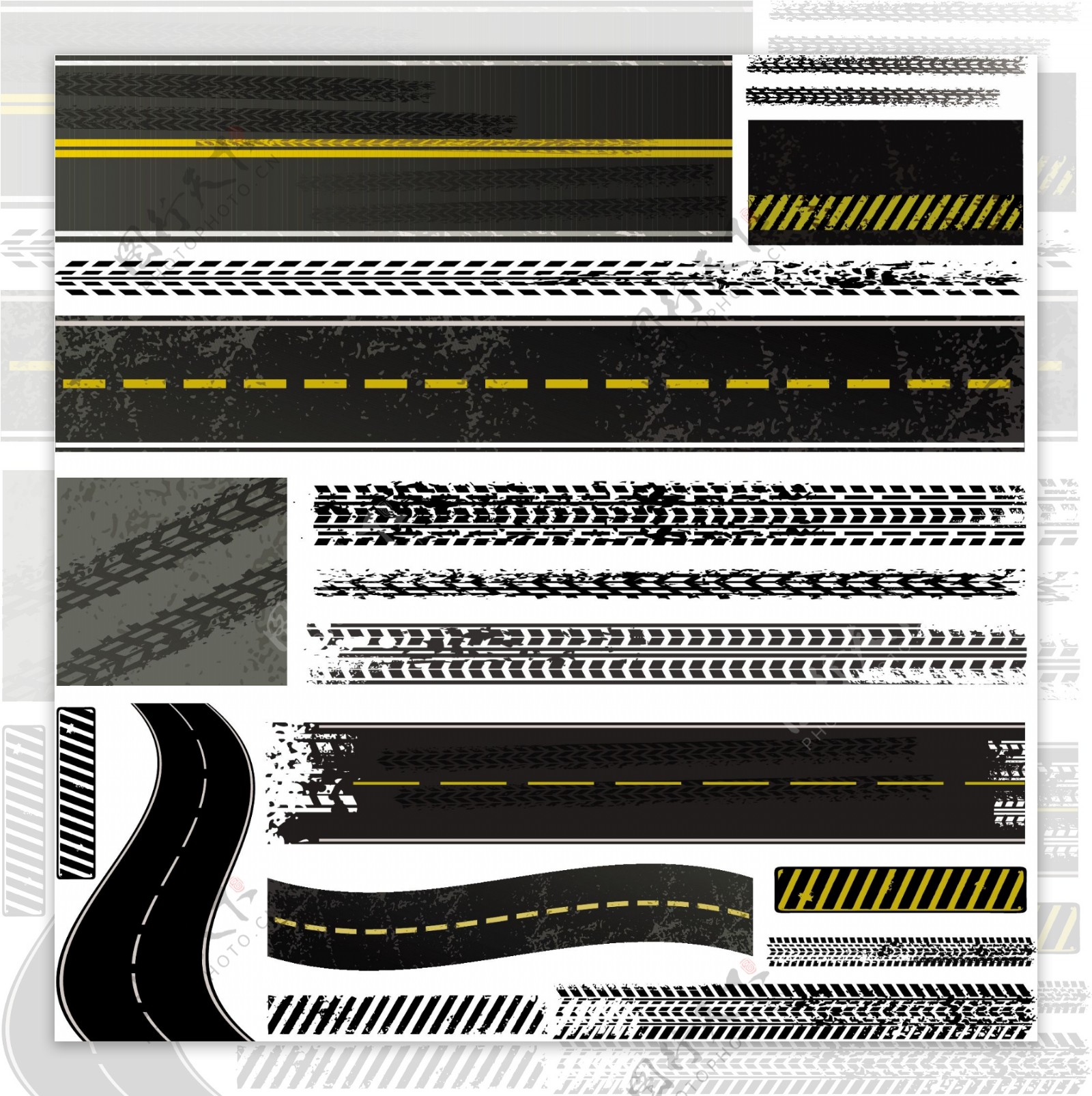 轮胎痕迹公路道路图片