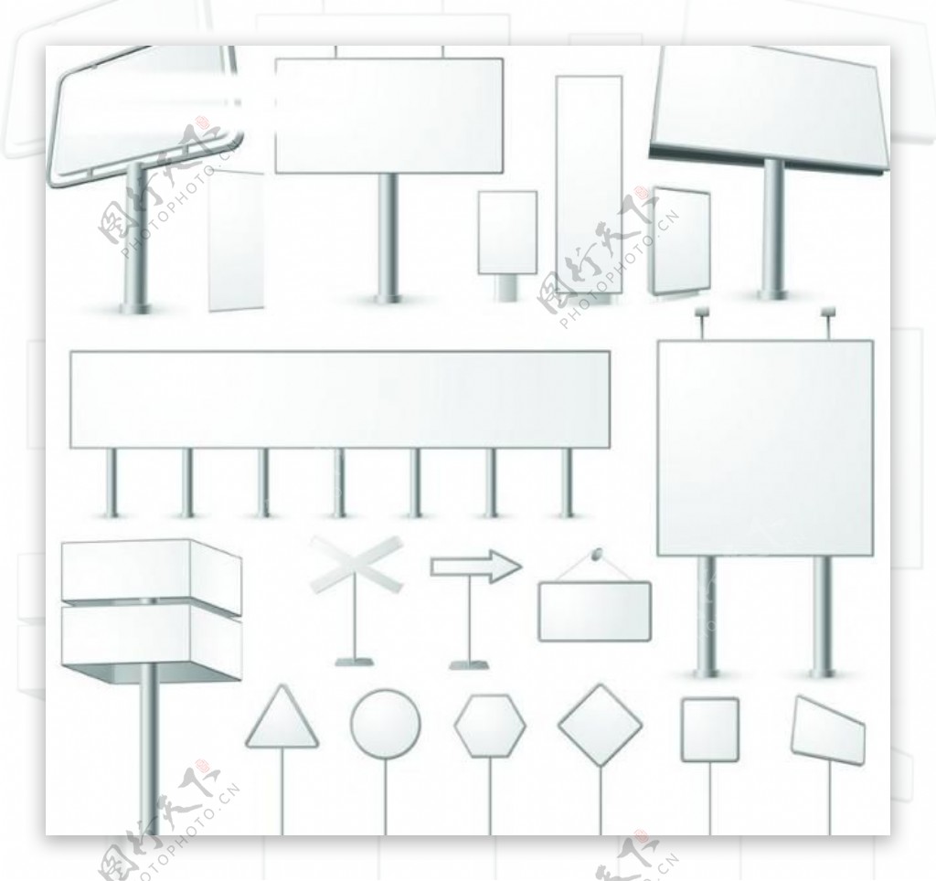 空白广告牌系列矢量素材图片