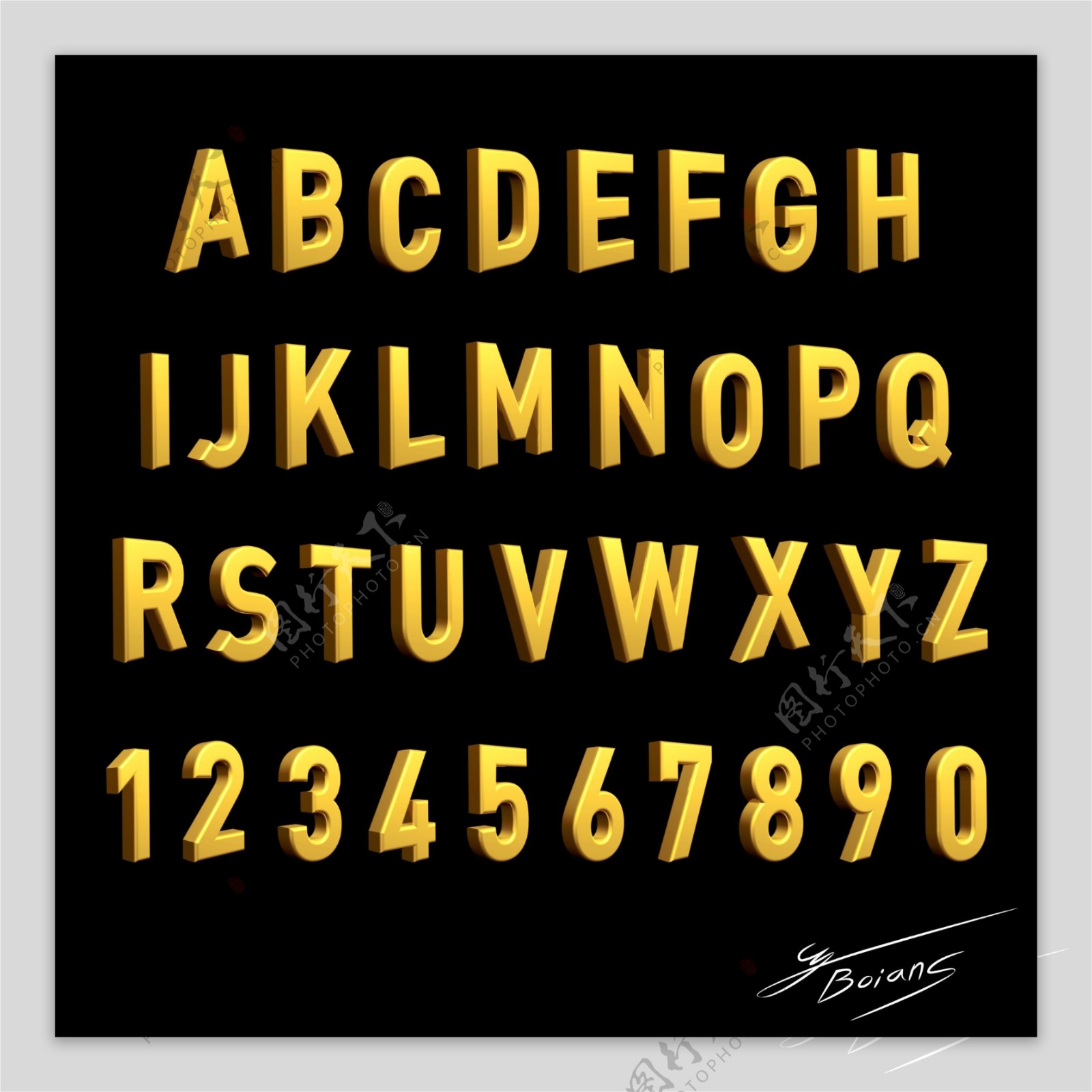 字母金色字母数字金色数字图片
