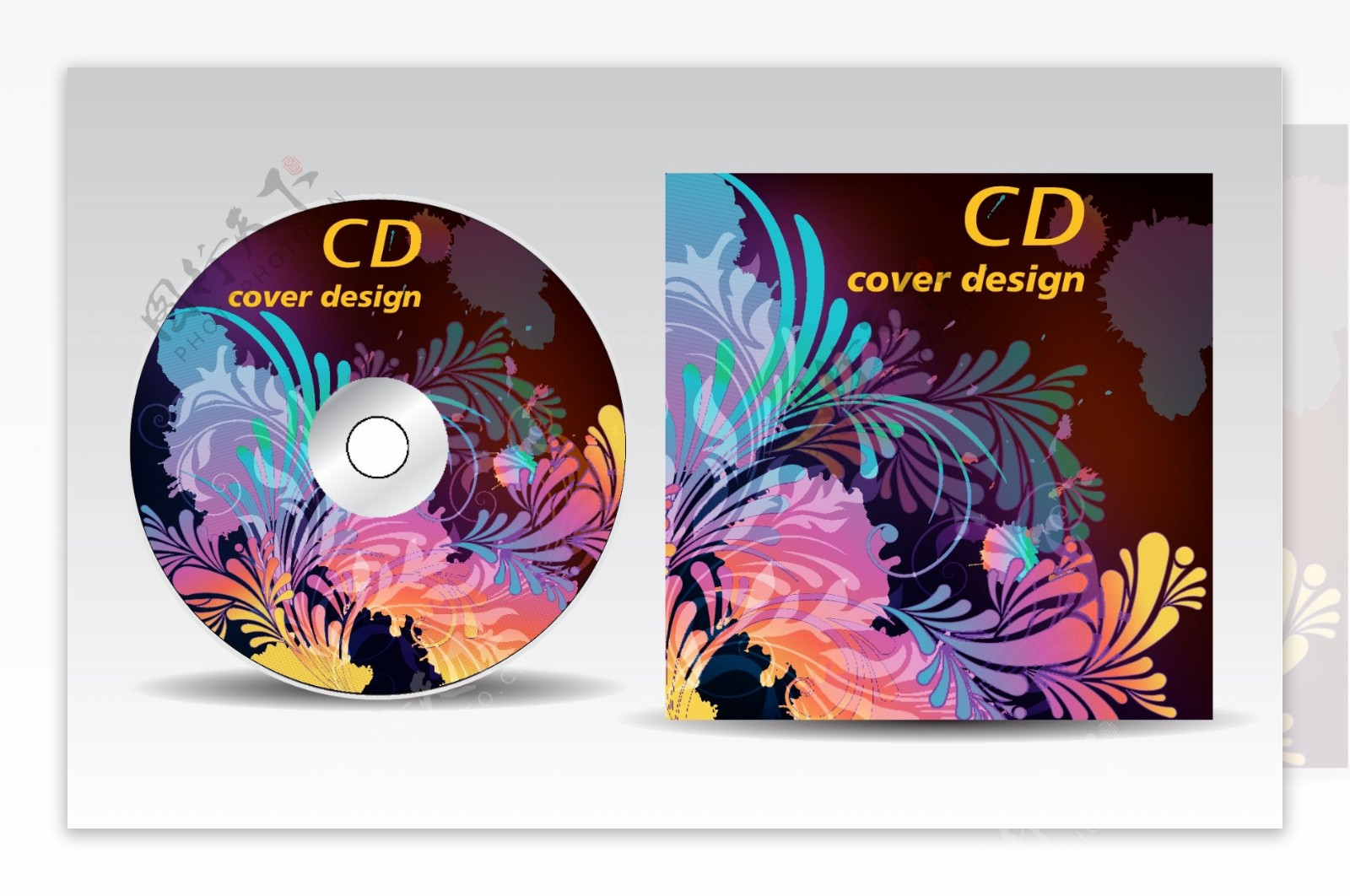 花的CD封面设计元素01