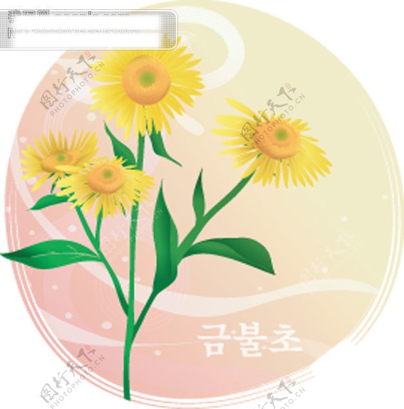 花草韩国矢量图美丽的花国与花失量图花纹素材花边素材
