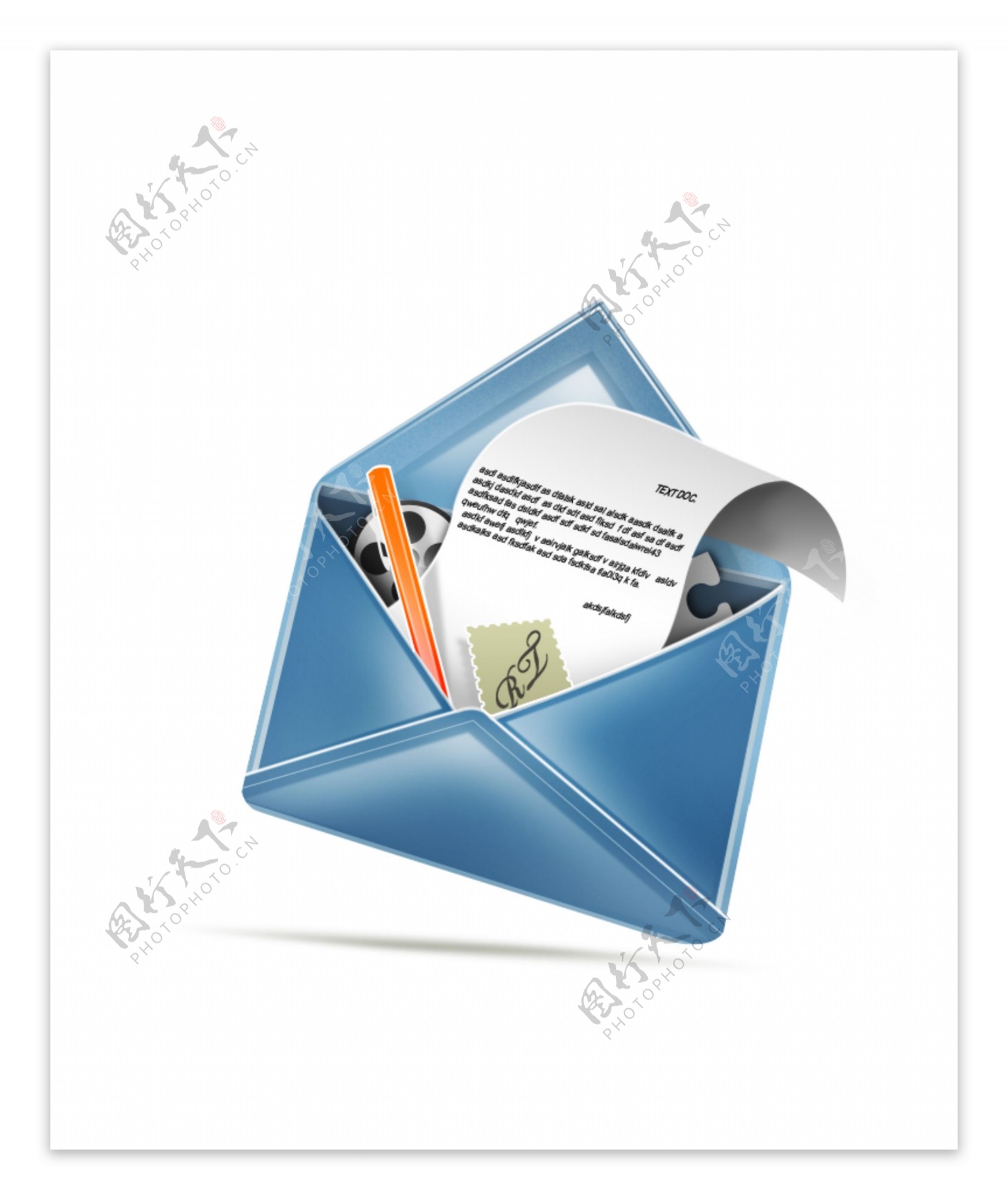 电子邮件信封图标PSD分层素