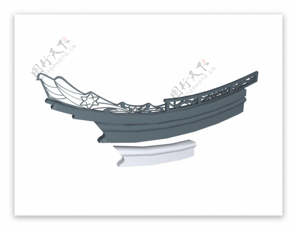 翘角瓦角屋脊檐3D模型